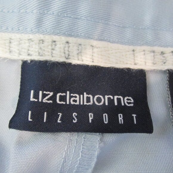 LIZ CLAIBORNE WOMENS SIZE 12 SHORTS LIGHT BLUE COTTON TWILL PLEATED TROUSER GOLF - Picture 8 of 9